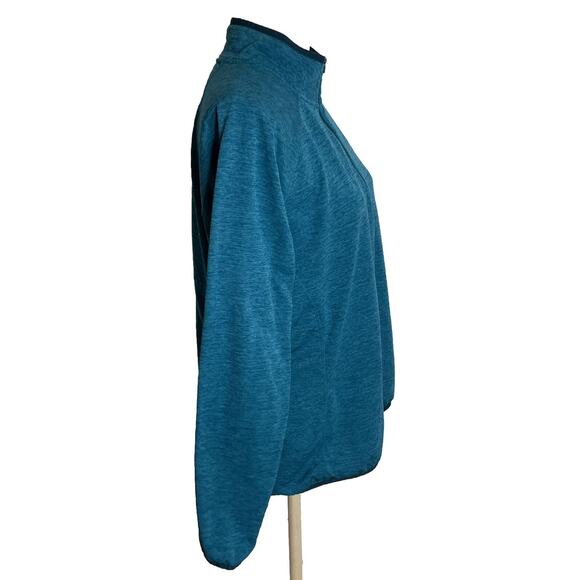 L.L. Bean Adventure Grid Blue Half-Zip Polyester Pullover Thumb Slot Size L Reg - Picture 7 of 15